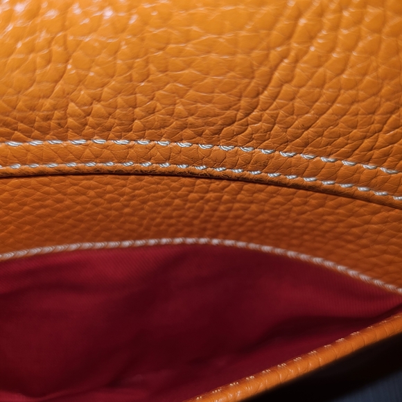 EUC Dooney & Bourke Orange Leather Crossbody Bag - Picture 6 of 11